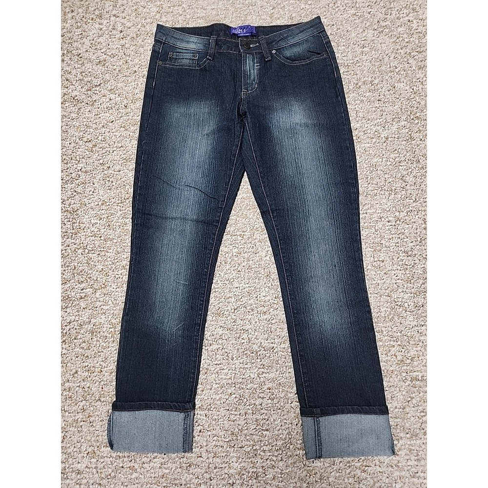Miley Cyrus‎ Max Azria Indigo Straight Leg Cuffed Jeans Size 11 MM288900